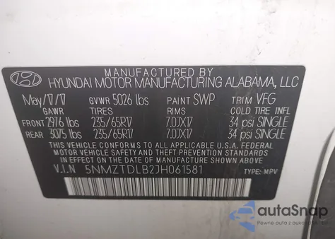 2018 Hyundai Santa Fe Sport 2.4L из США, поврежденный, VIN 5NMZTDLB2JH061581